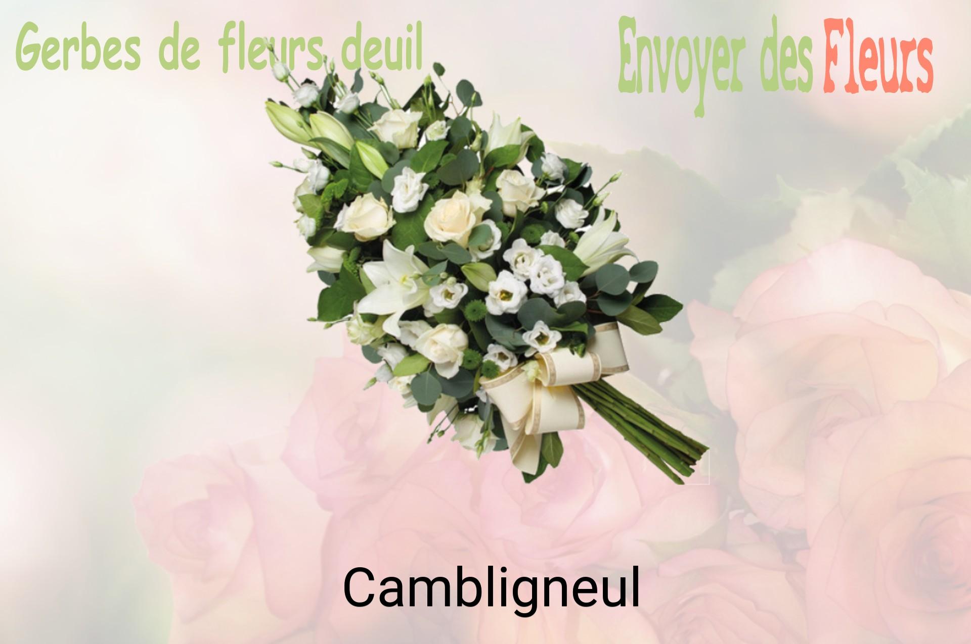 Gerbe de fleurs de deuil livrée à Cambligneul